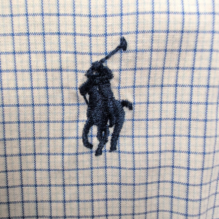 Chemise Ralph Lauren Yarmouth XL Bleu Carreaux Made in Hong Kong Logo Marine