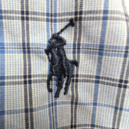 Chemise Ralph Lauren Yarmouth ML Bleu Carreaux Noir Vintage Coton