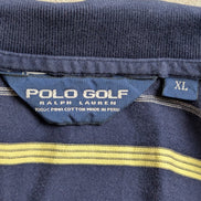 Polo manches courtes Polo Ralph Lauren Golf XL marine rayures jaunes coton Pima