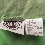 Veste cuir nubuck verte Rod's pour femme taille S #34c