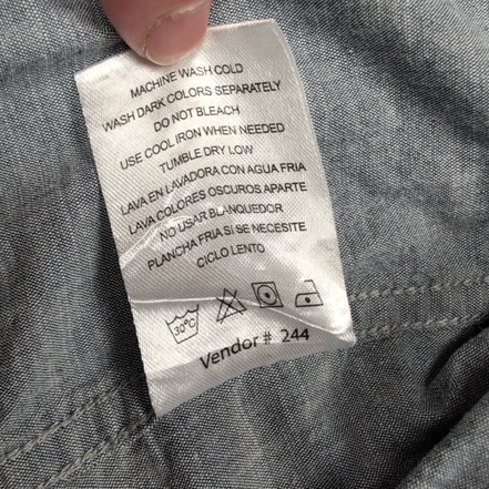 Chemise Lee grise unie stretch manches courtes taille L 2 poches homme