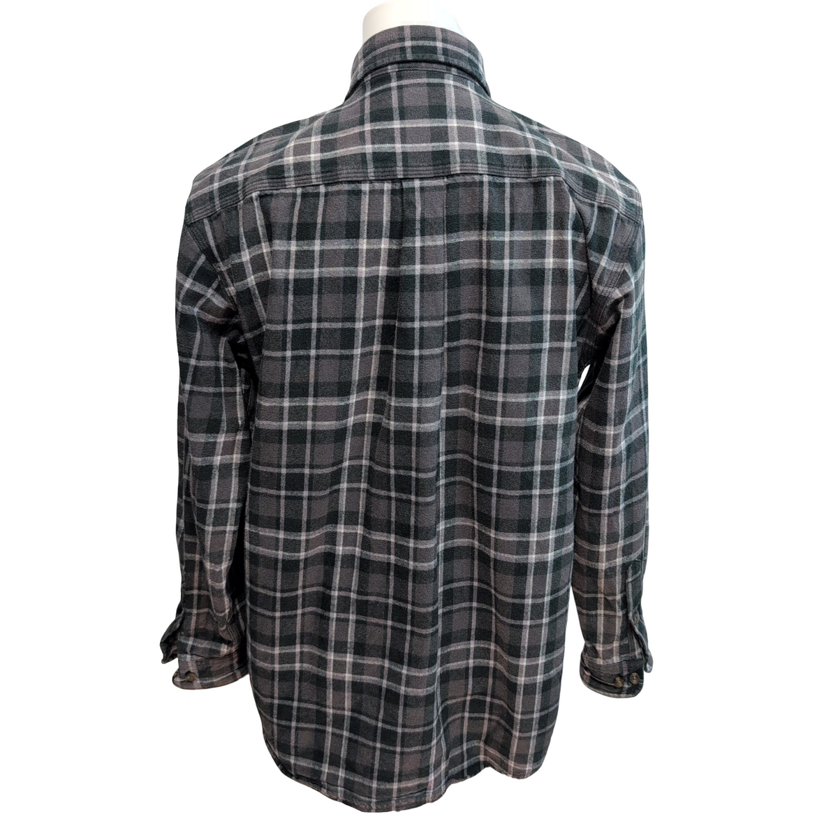 Chemise Carhartt M Flanelle Verte Grise Carreaux 100% Coton 2 Poches