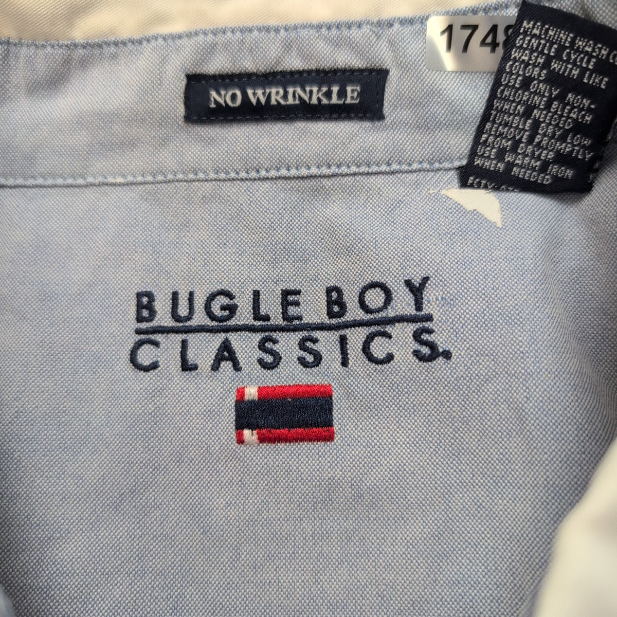 Chemise Bugle Boy Classics XL Rayures Rouge Bleu 100% Coton Vintage