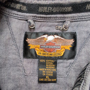 Surchemise Harley Davidson XL gris coton épais doublée boutons pression