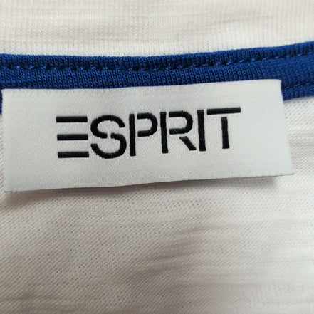 Haut Esprit Femme L Blanc Rayures Bleu Rouge 100% Coton Neuf Étiquette