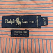 Chemise Polo Ralph Lauren Shirt Yarmouth L XL Oxford Rayée Rose Bleu Button Down