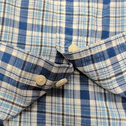 Chemise Chaps Easy Care bleue à carreaux manches courtes taille XL