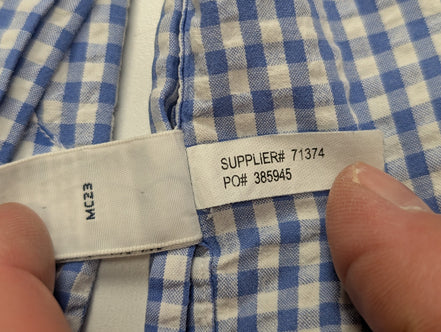 Chemise Polo Ralph Lauren Shirt M Custom Fit Bleu Blanc Gaufrée Sans Logo Button