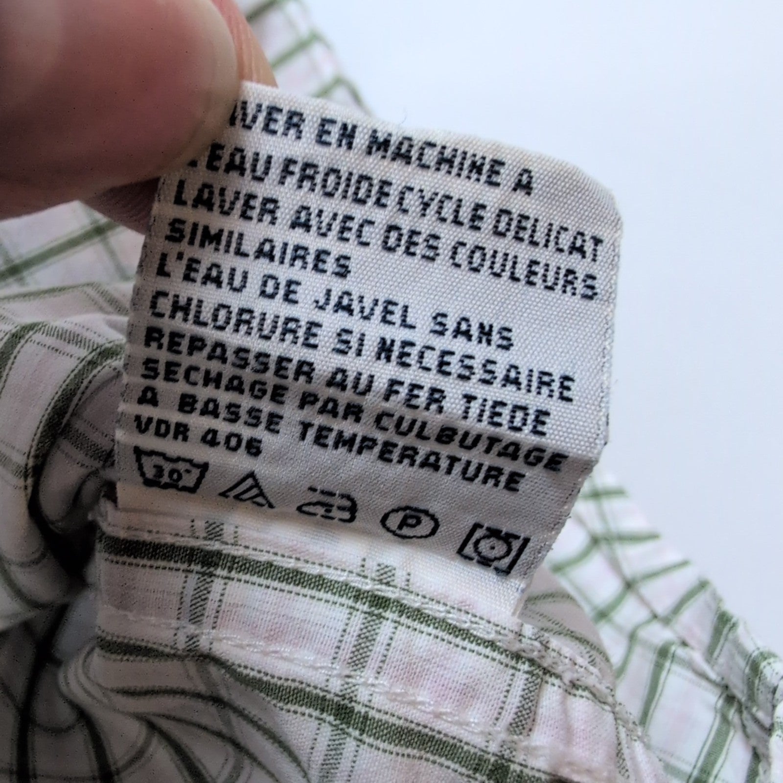 Chemise Nautica verte à carreaux avec poche manches courtes 100% coton taille XL