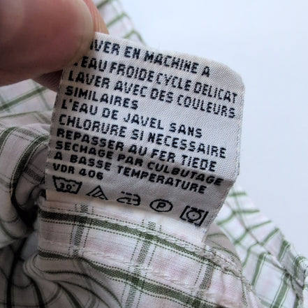 Chemise Nautica verte à carreaux avec poche manches courtes 100% coton taille XL