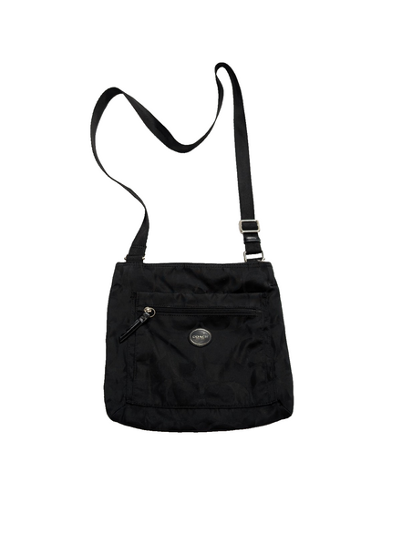 Sac Coach bandoulière en toile jacquard Signature noire