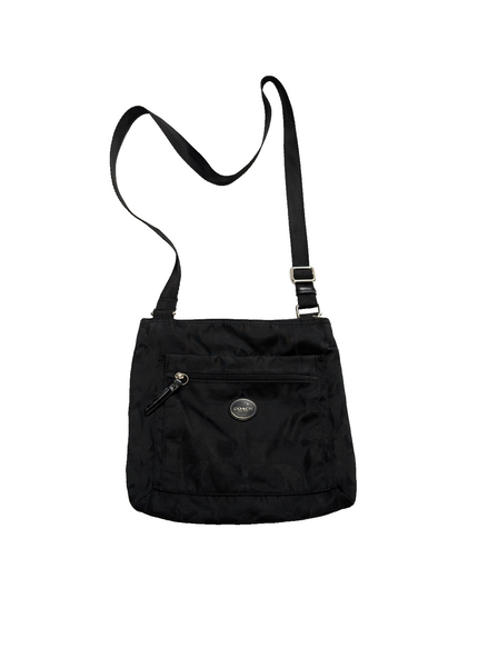 Sac Coach bandoulière en toile jacquard Signature noire