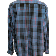 Chemise L.L. BEAN Flanelle Vintage Carreaux Bleu Noir Manches Longues Taille XL