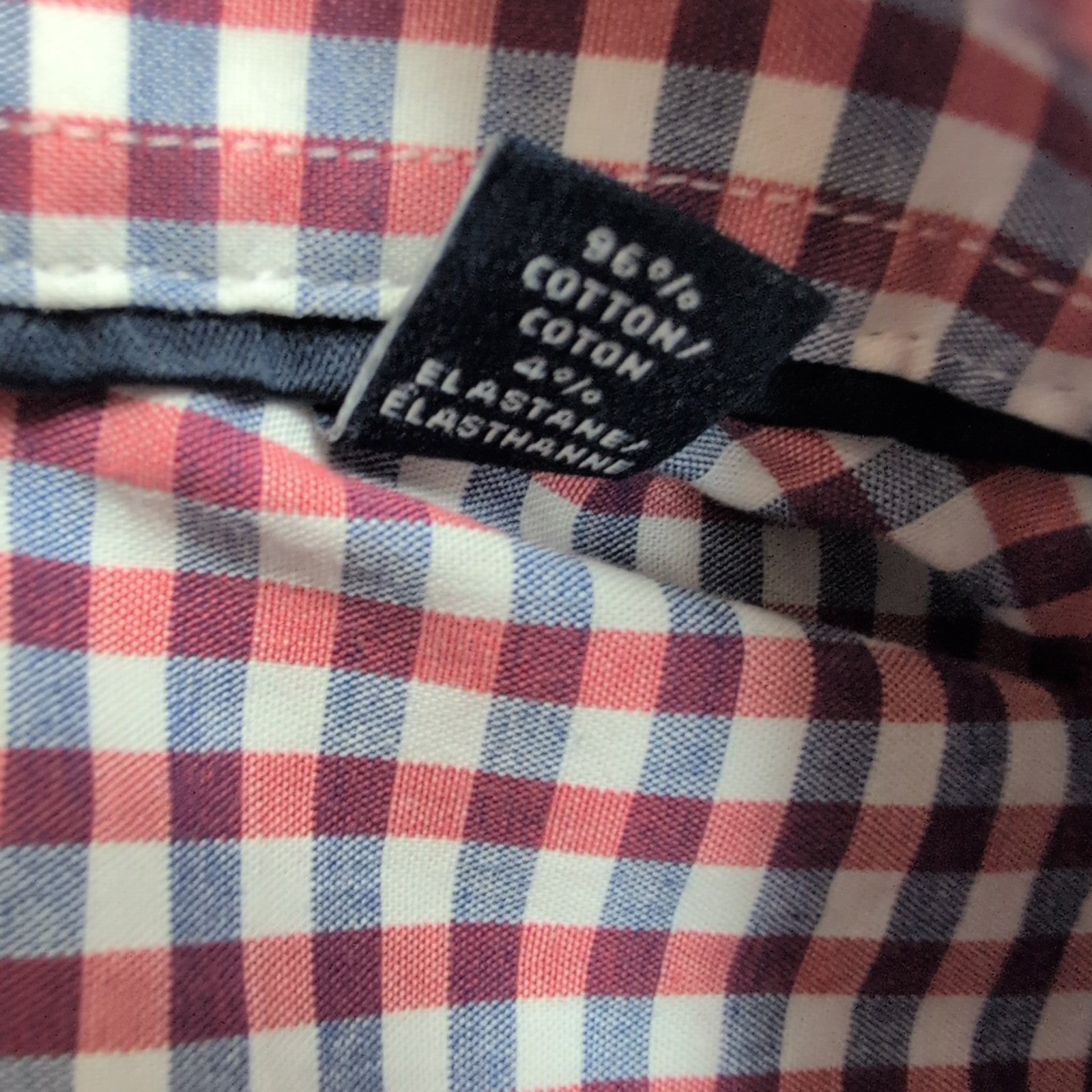 Chemise Tommy Hilfiger 2XL 3XL carreaux rouge bleu manches courtes coton