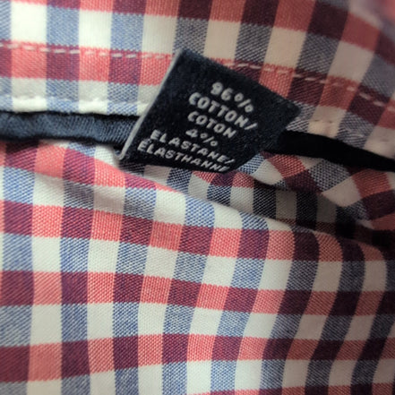 Chemise Tommy Hilfiger 2XL 3XL carreaux rouge bleu manches courtes coton