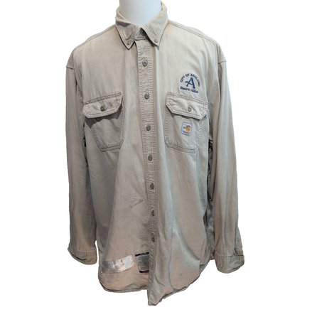 Chemise Carhartt FR 2XL Ignifugée Beige Broderie Entreprise Workwear