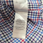 Chemise Ralph Lauren M Carreaux Bleu Rouge Logo Bleu Marine manches longues
