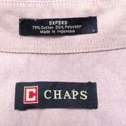 Chemise Chaps Coton Oxford lilas manches longues 1 poche M L