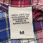 🐻 CHEMISE FLANELLE CHAPS M (M) CARREAUX FUCHSIA BLEU MARINE LOGO BRODÉ