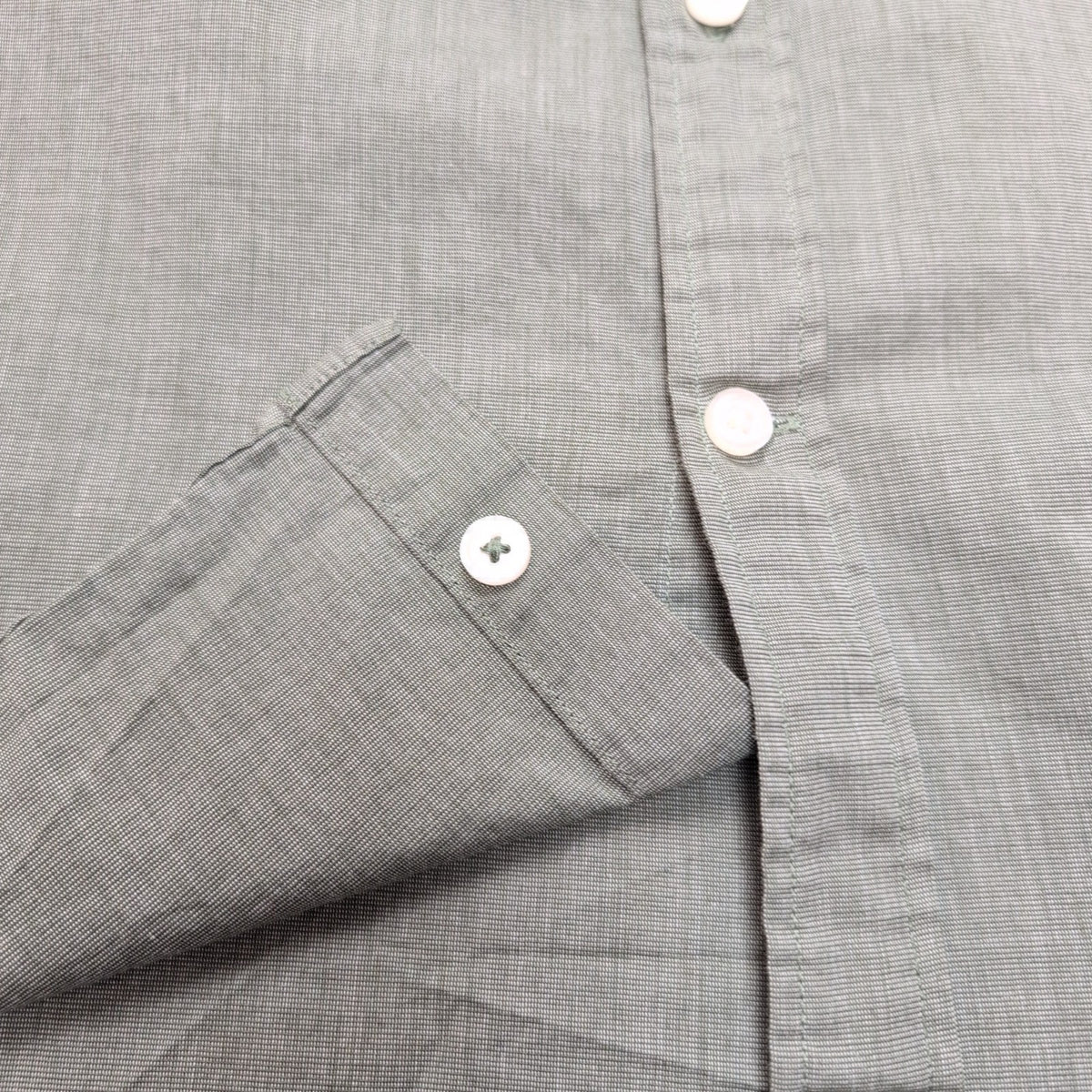 Chemise Express kaki unie S manches courtes coton 2 poches boutonnées