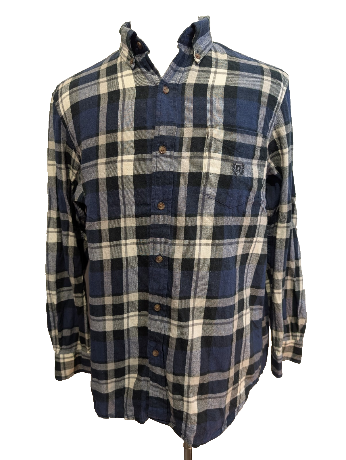 Chemise CHAPS Flanelle Coton T.M - Carreaux Bleu Marine Performance