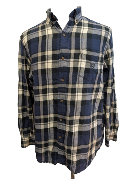 Chemise CHAPS Flanelle Coton T.M - Carreaux Bleu Marine Performance