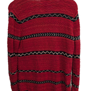 Gilet LAUREN Ralph Lauren femme S rouge noir rayures lin coton hand knit