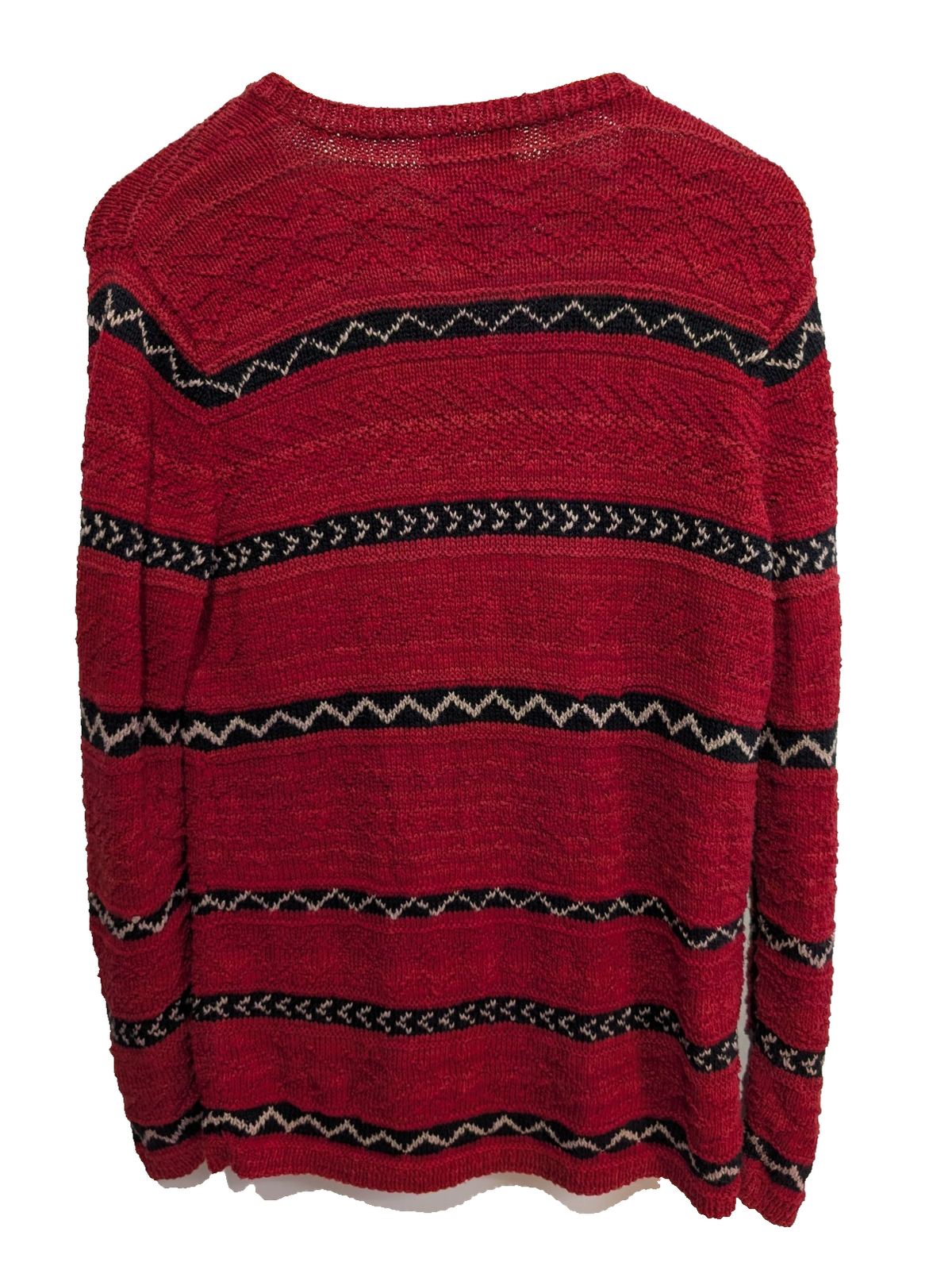 Gilet LAUREN Ralph Lauren femme S rouge noir rayures lin coton hand knit
