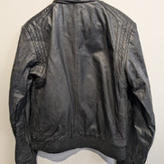 Blouson cuir noir Hi-Gear style café racer avec capuche taille S #16c