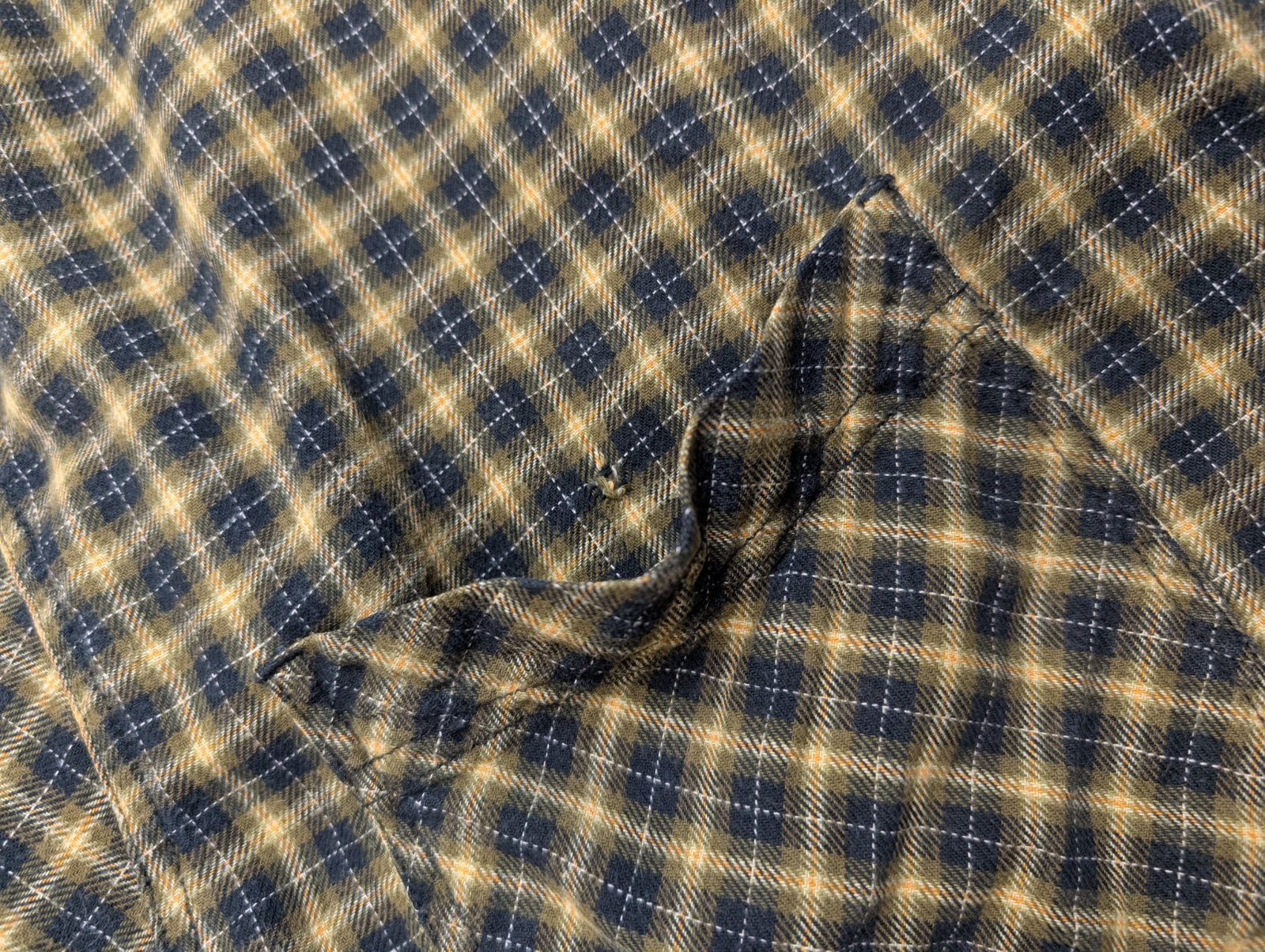 Chemise LEVI'S Flanelle à Carreaux Jaune et Noir Manches Longues - Taille L