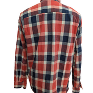 Chemise Levi's à Carreaux Rouge Blanc Bleu - Effet Lin Manches Longues T.XL