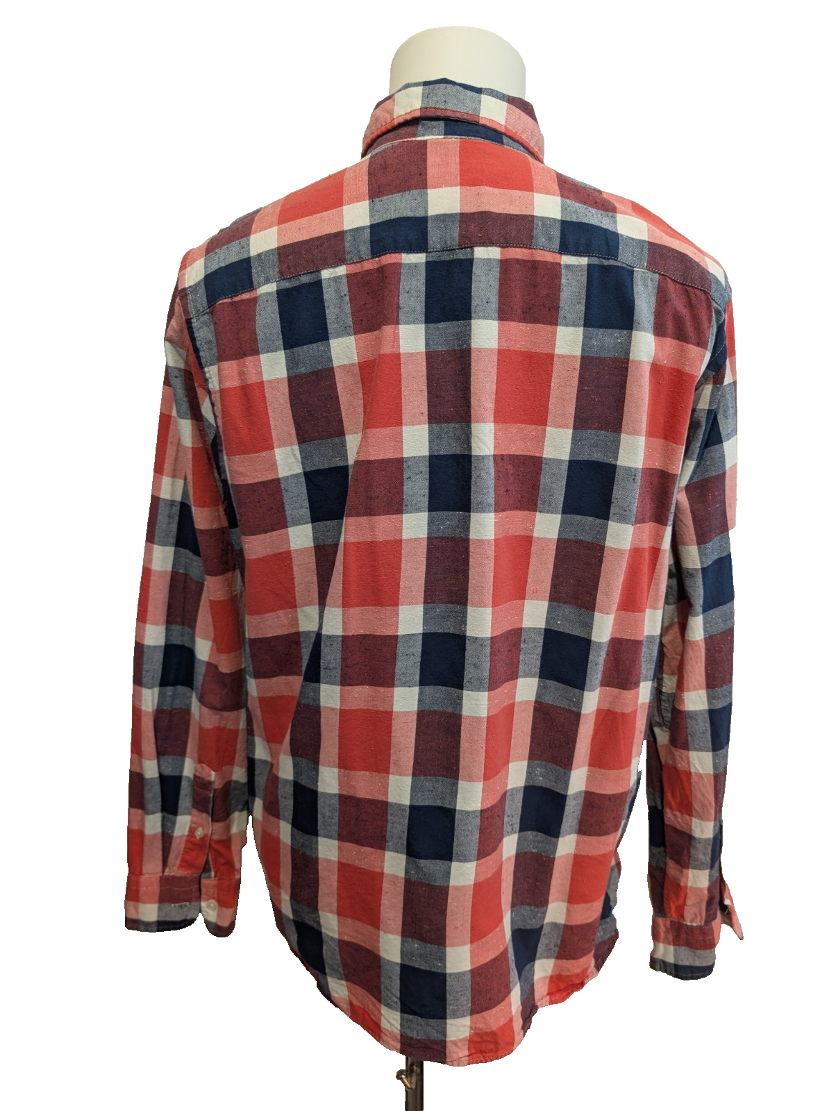 Chemise Levi's à Carreaux Rouge Blanc Bleu - Effet Lin Manches Longues T.XL