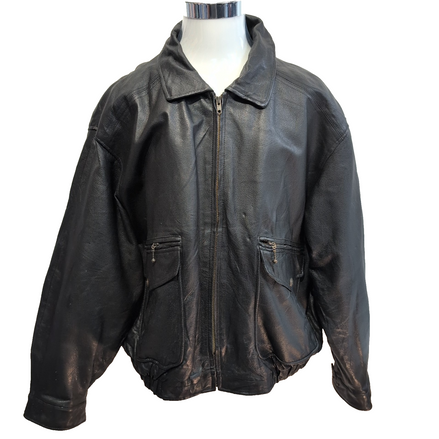 Blouson Cuir XXL Arcadia Noir 2XL Bomber Flight Jacket Veste Vintage | 55c