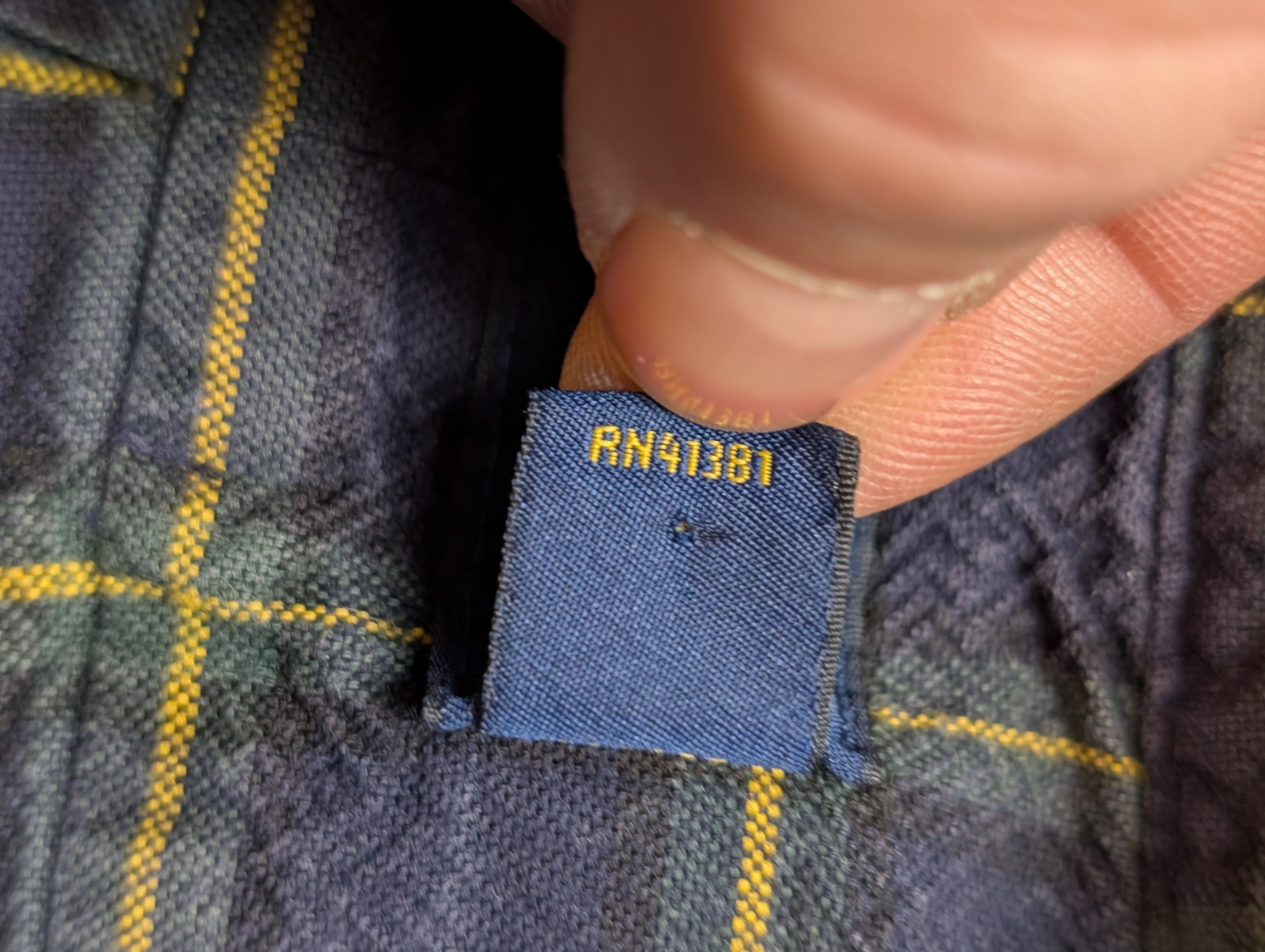 Chemise RALPH LAUREN Carreaux Bleu Marine et Jaune - Taille M