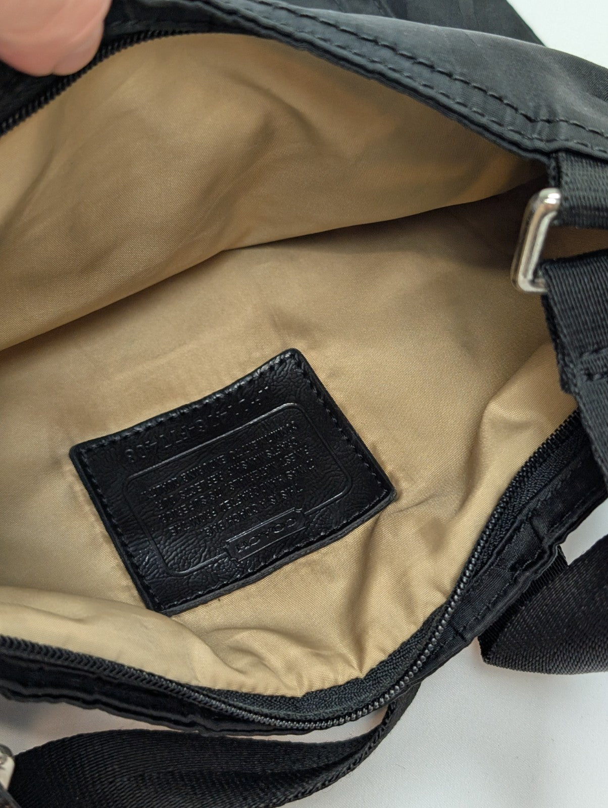 Sac Coach bandoulière en toile jacquard Signature noire