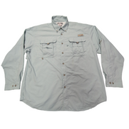 Chemise Columbia PFG nylon verte pastel uni poches manches longues taille M