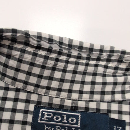 Chemise Polo Ralph Lauren XL Yarmouth Carreaux Noir Blanc Coton Logo Noir