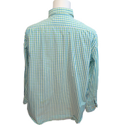 Chemise Nautica Active Fit XXL Carreaux Bleu Vert Coton manches longues