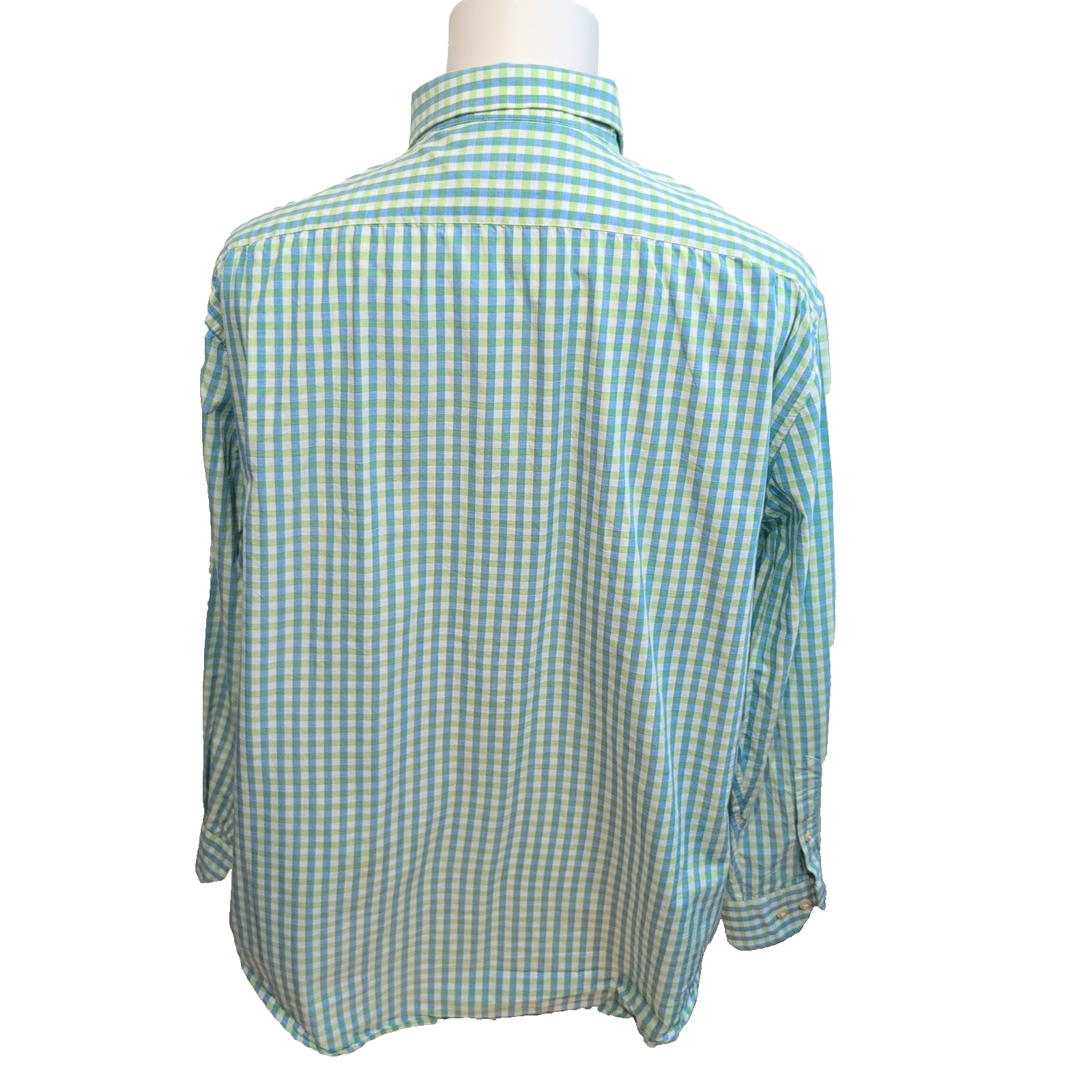 Chemise Nautica Active Fit XXL Carreaux Bleu Vert Coton manches longues