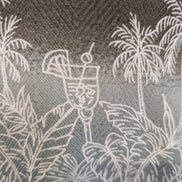 Chemise Hawaïenne Moda Campia L Rayonne Marron Cocktails Palmiers Vintage