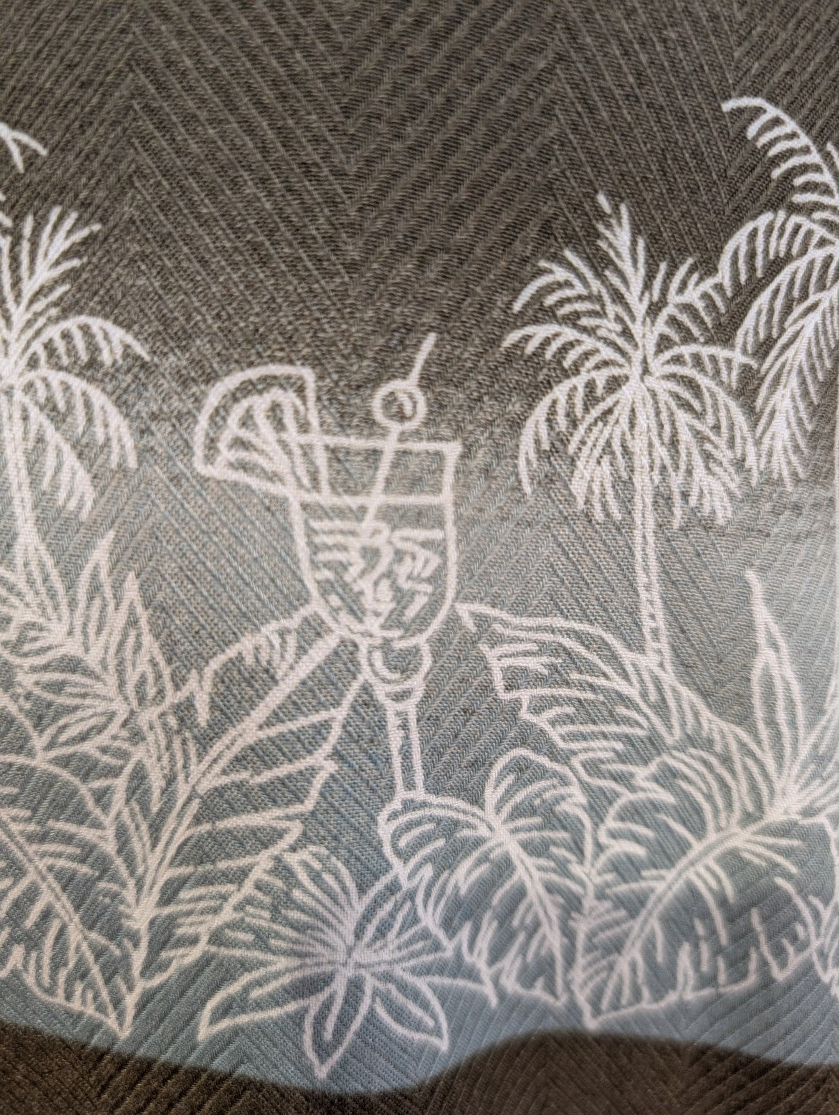 Chemise Hawaïenne Moda Campia L Rayonne Marron Cocktails Palmiers Vintage