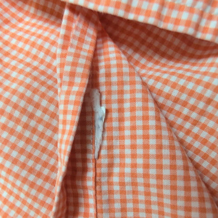 Chemise Ralph Lauren Custom Fit S micro carreaux orange logo bleu manches longue