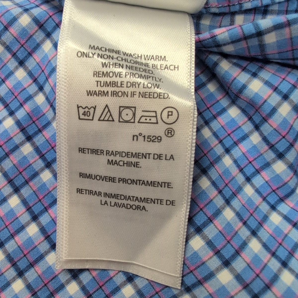 Chemise Ralph Lauren M Stretch Bleue Rose Carreaux Button Down Shirt