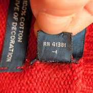 Pull POLO RALPH LAUREN Homme XL Rouge Col Rond Maille Chaude Logo Marine