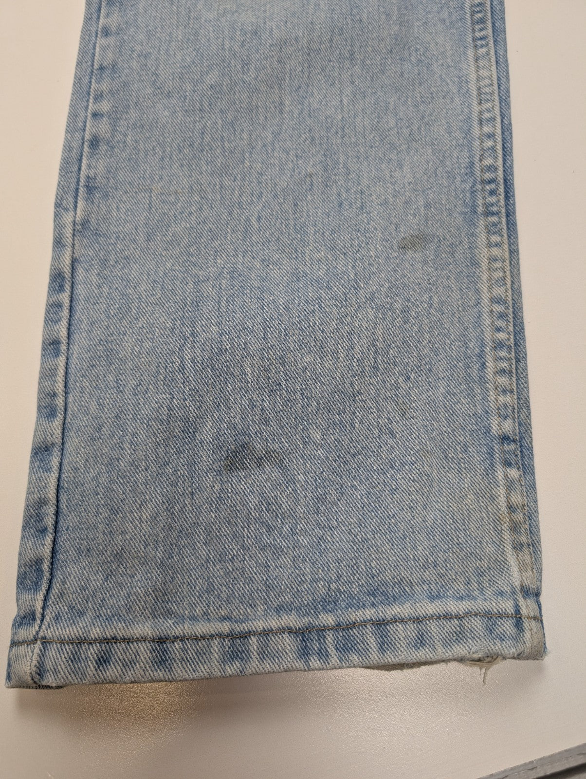 Jean Wrangler Relaxed Fit Bleu Clair W34 L32 Toile Épaisse Vintage Homme