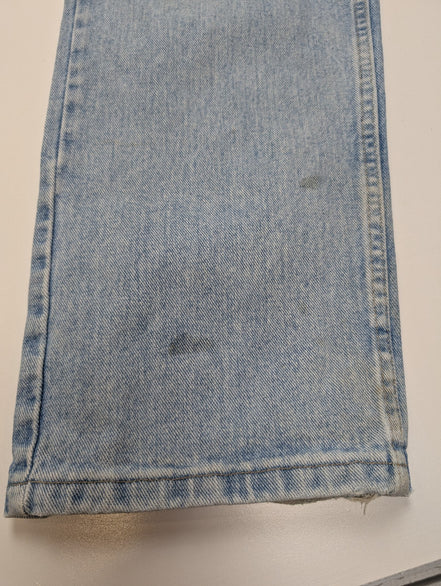 Jean Wrangler Relaxed Fit Bleu Clair W34 L32 Toile Épaisse Vintage Homme