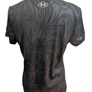 T-shirt de Sport Under Armour Col V Motifs Noir & Gris Femme Taille M