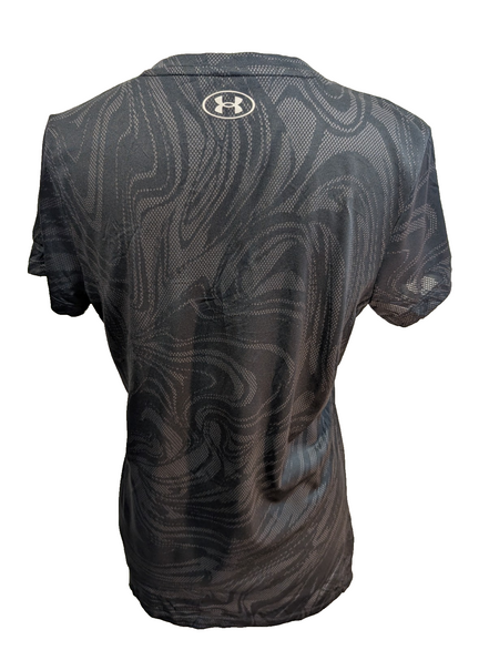 T-shirt de Sport Under Armour Col V Motifs Noir & Gris Femme Taille M