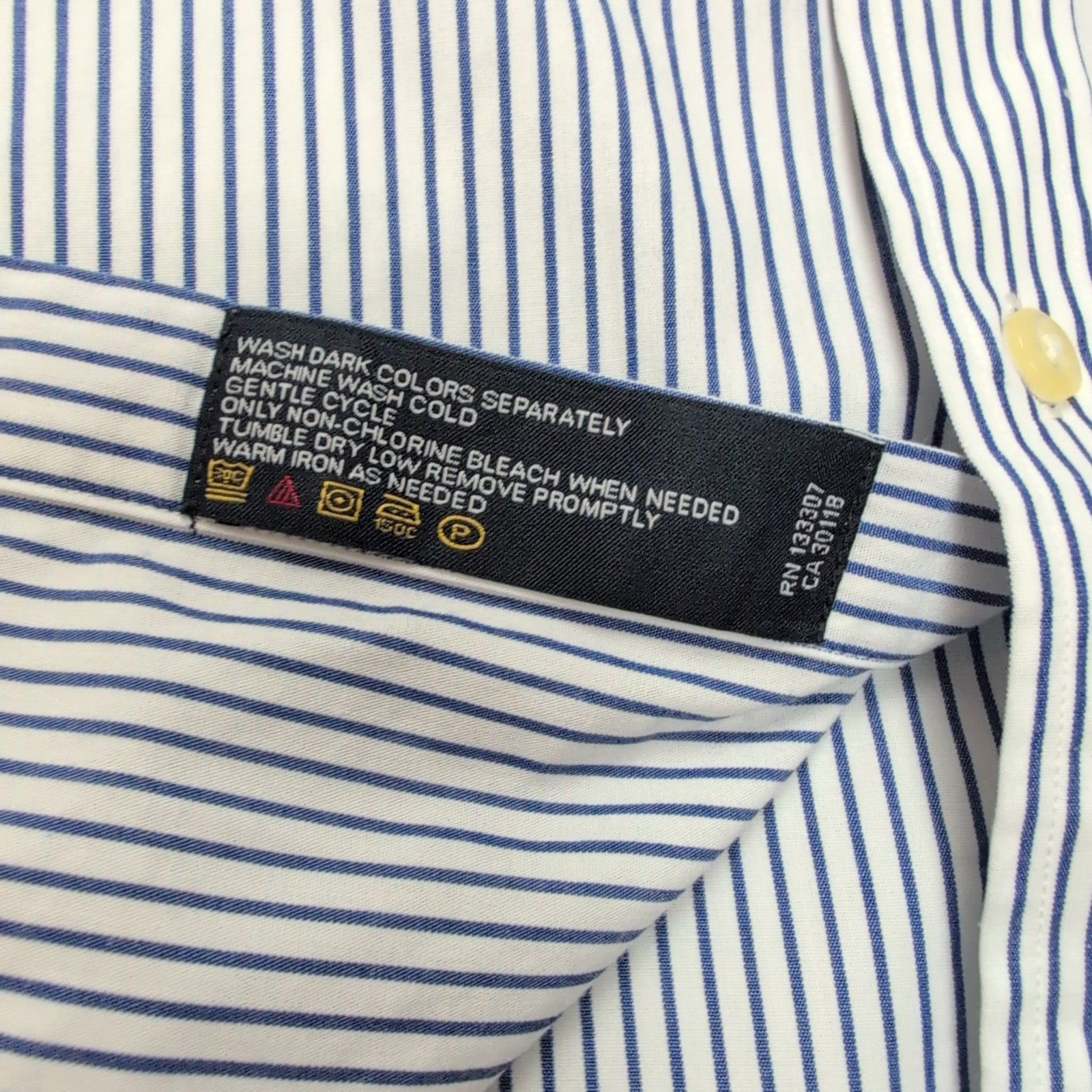 Chemise Nautica Classic Fit L Ocean Washed Rayures Bleues Coton