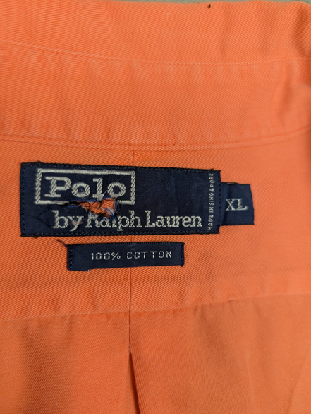Chemise Polo Ralph Lauren orange deux poches sans logo taille XL #2816